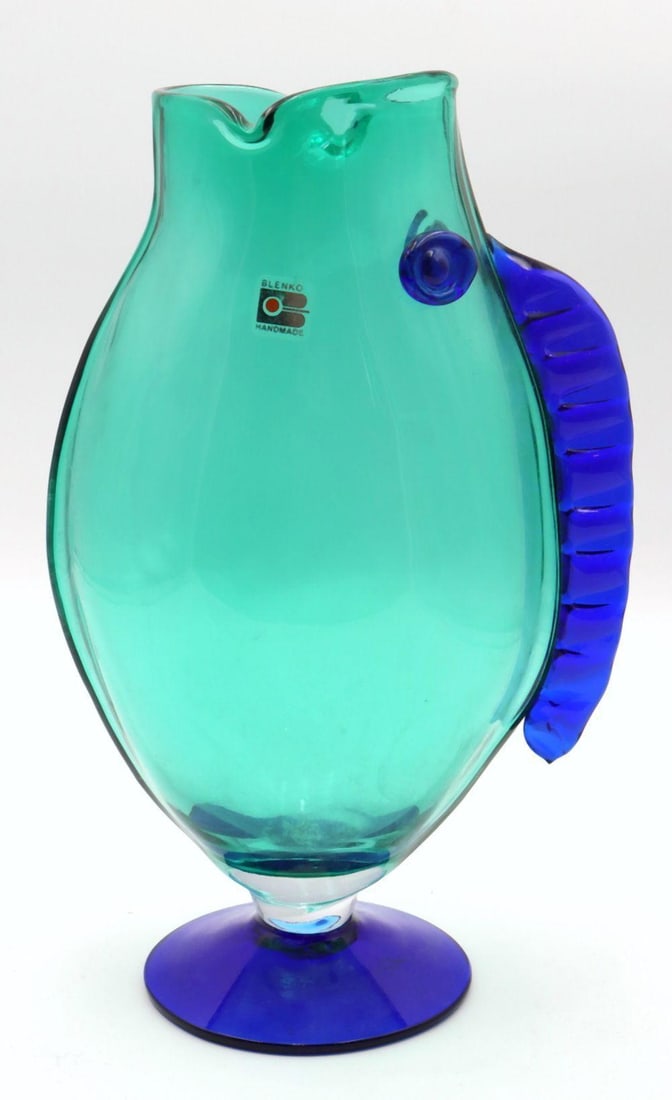 Vintage Blenko Art Glass Fish Vase (1 of 3)