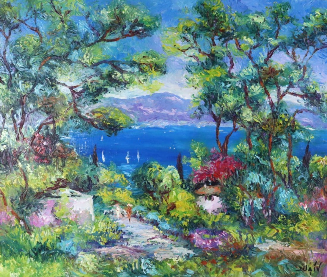 Duaiv (French, b.1952) "Tribute to Renoir" Oil Painting on Canvas (1 of 8)