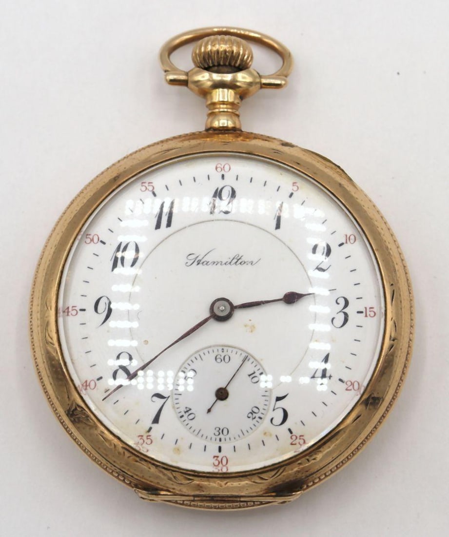 Antique Hamilton Rose Gold Filled Pocket Watch (1 of 4)