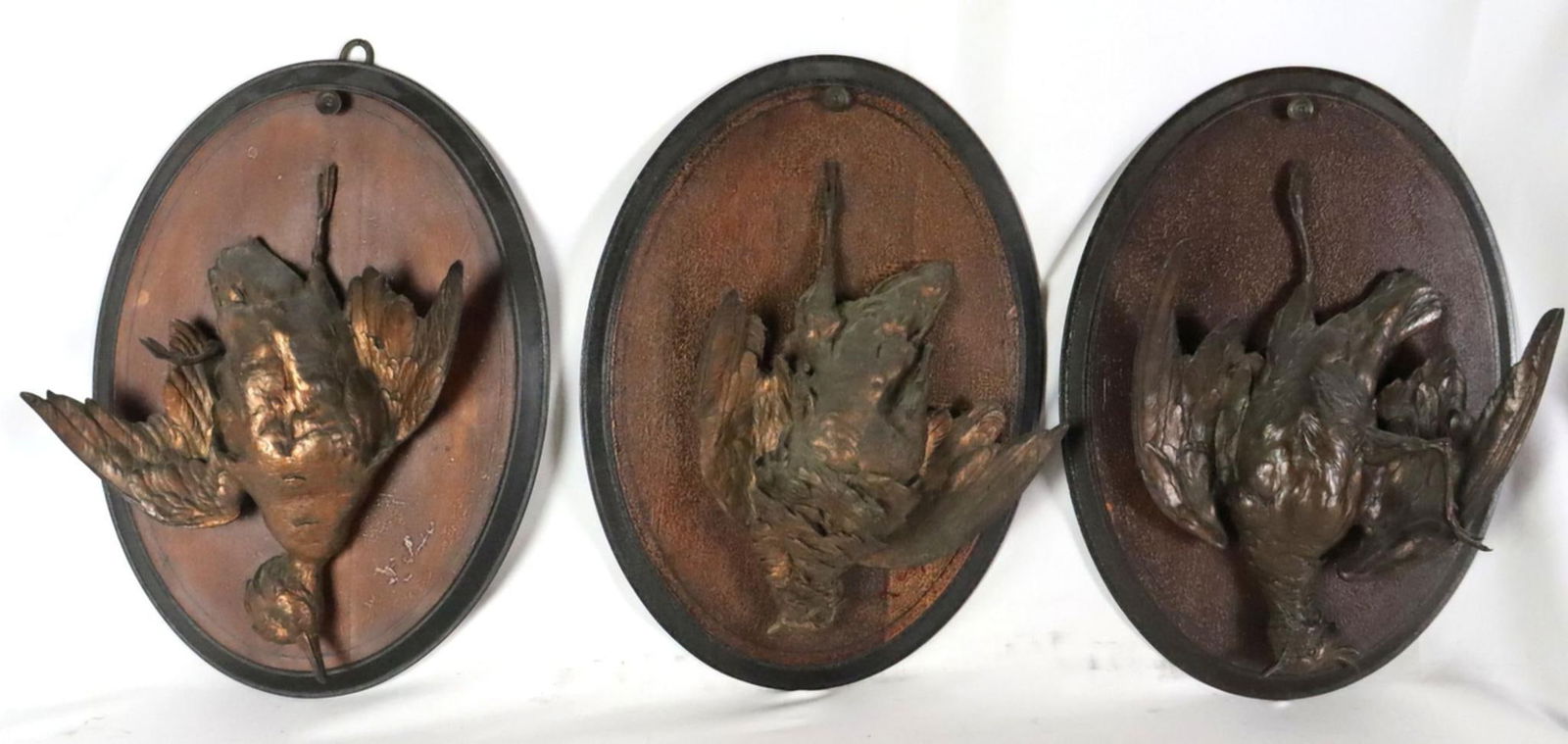 Antique European Metal Game Bird Plaques (1 of 6)