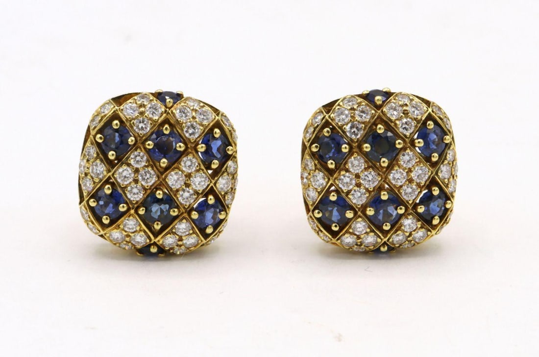 18Kt Sapphire & Diamond Earrings (1 of 3)