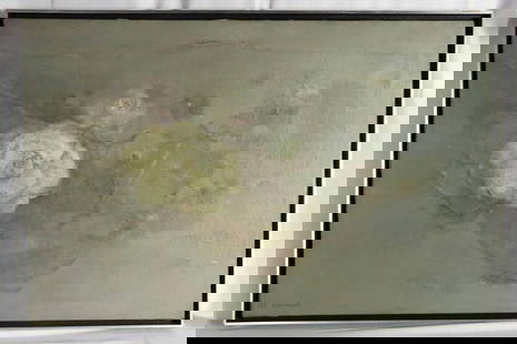 Toshiharu Kitagawa (Japanese, 1942-2003) Oil Painting on Canvas: Toshiharu Kitagawa (Japanese, 1942-2003) Oil Painting on Canvas. Dated 1964 and signed bottom left. Total measurements with frame - 23 1/4" high x 35 1/2" wide. Have a similar item to sell? Co