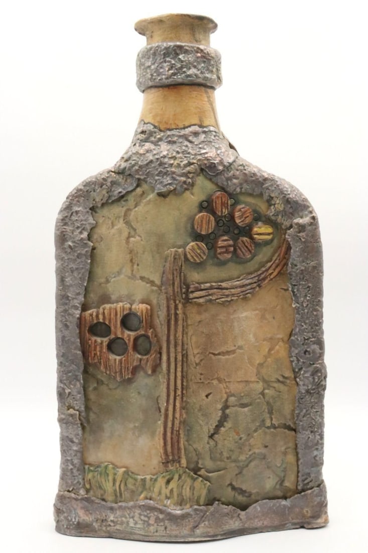 Signed Domap Sterling Overlay Pottery Jug (1 of 4)