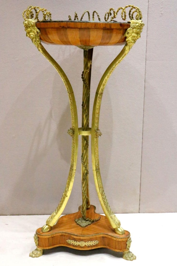 Early 20 C. French Marble Top & Bronze Pedestal (1 of 9)