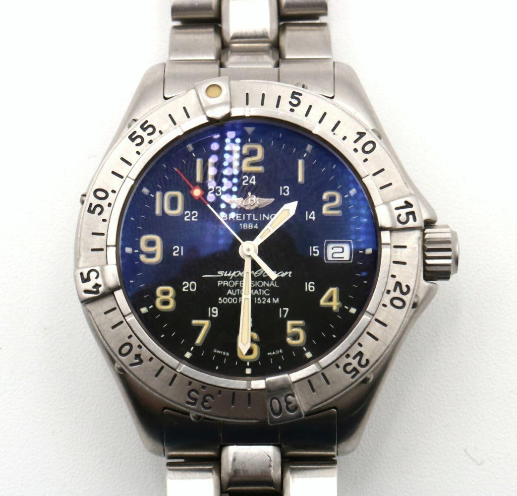 Breitling "Superocean" Stainless Steel Men's Watch: Breitling "Superocean" Stainless Steel Men's Watch. Professional Automatic, 5000 ft/1524 M. A 17045. In working condition. Have a similar item to sell? Contact us at info@marketauctio