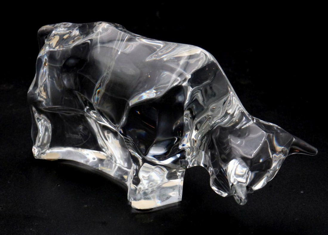 Baccarat "Bull" Crystal Sculpture: Baccarat "Bull" Crystal Sculpture. Measures approx. - 3 1/2" high x 7" long. Marked on base. Have a similar item to sell? Contact us at info@marketauctionsinc.com Please review all