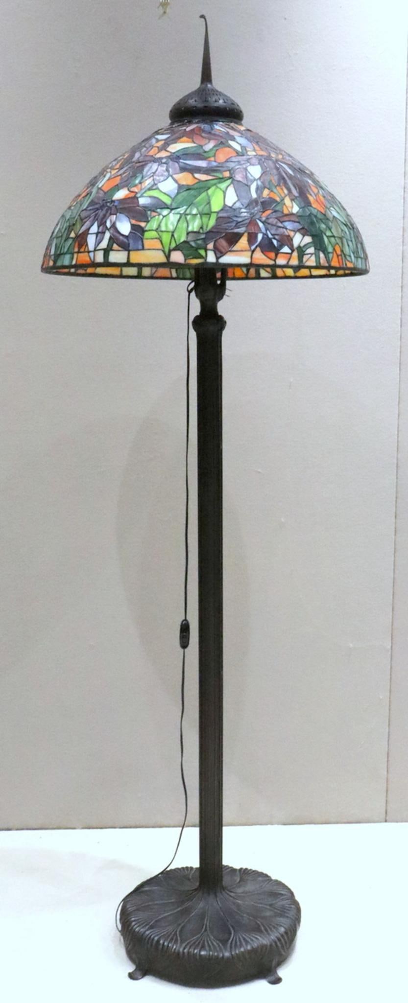 After Tiffany Studios Stained Glass & Bronze Floor Lamp (1 of 5)