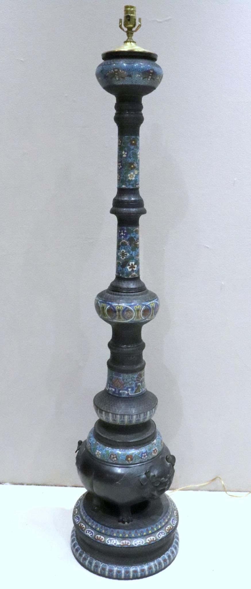 Vintage Chinese Cloisonne Floor Lamp (1 of 4)