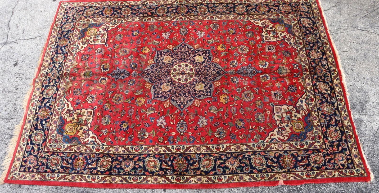 Persian Old Kashan Hand-Woven Wool Area Rug 6' x 9' (1 of 6)