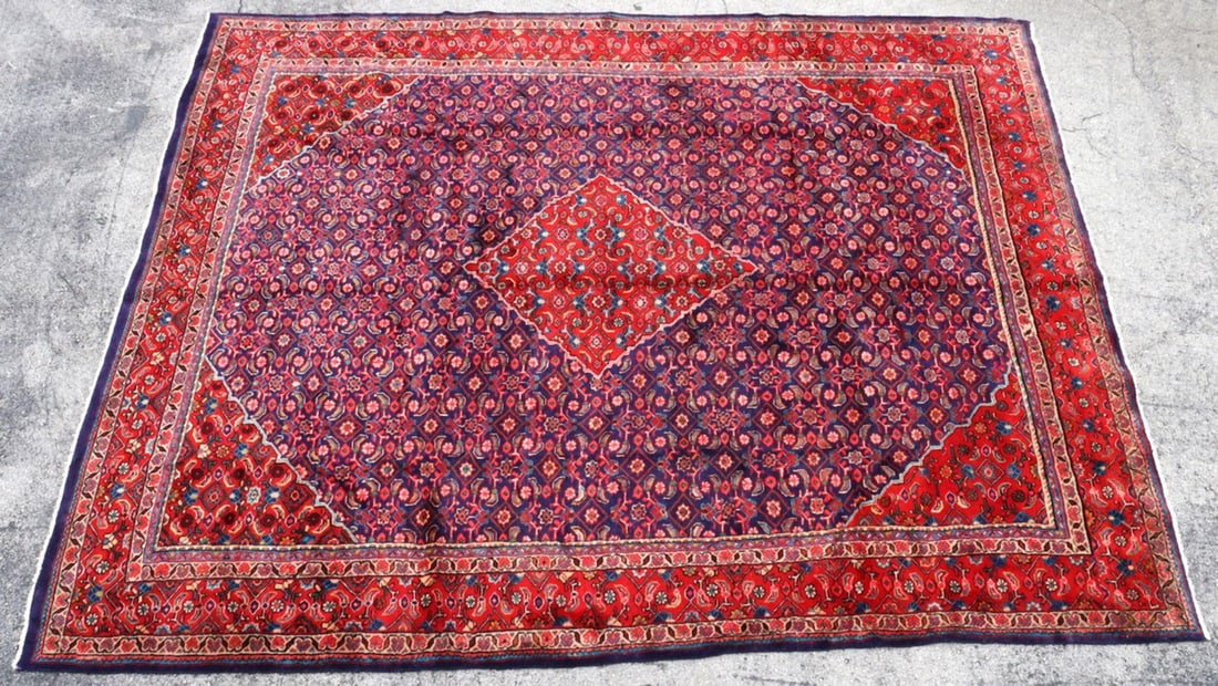 Persian 100% Wool Hand-Knotted Abadeh Rug 12' x 9' (1 of 5)