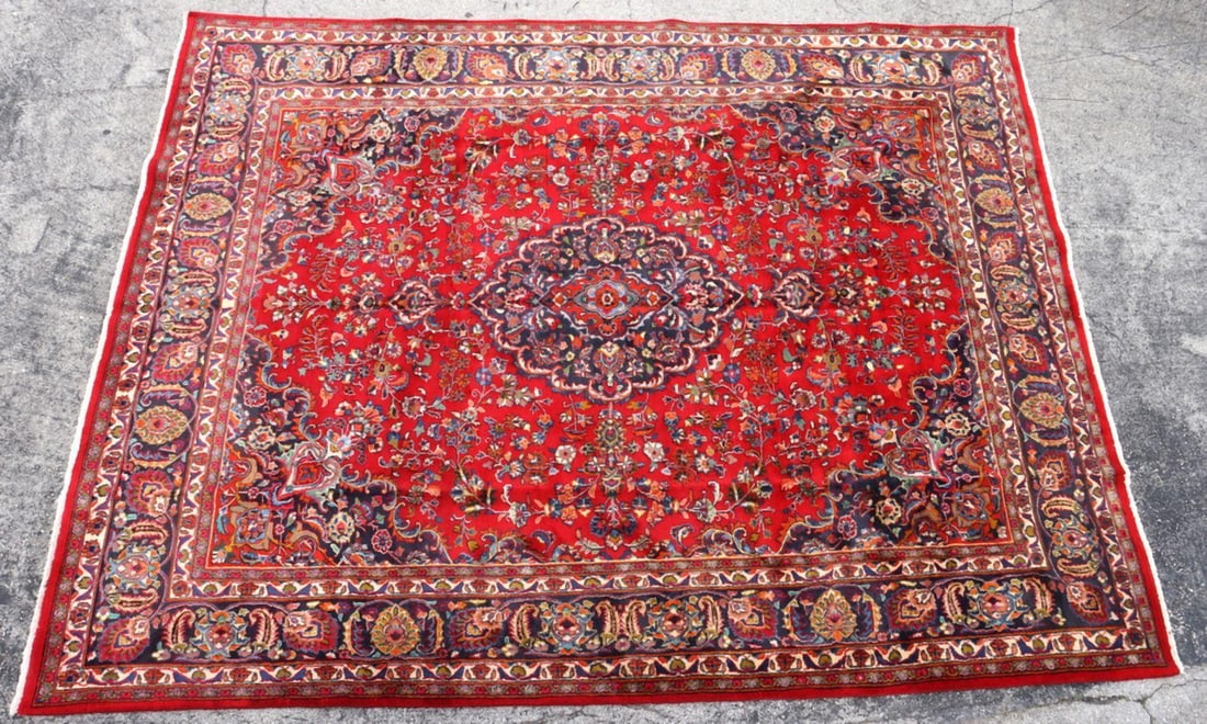 Persian 100% Wool Hand-Knotted Kashan Rug 9' x 12' (1 of 5)
