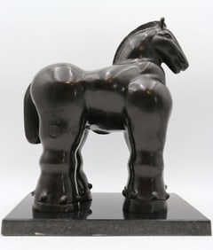 After Fernando Botero "Caballo" Bronze Horse Sculpture