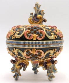 Fischer J. Budapest Hungary Porcelain Covered Candy Dish