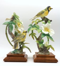 Royal Worcester, Dorothy Doughty "Hooded Warbler" Sculptures