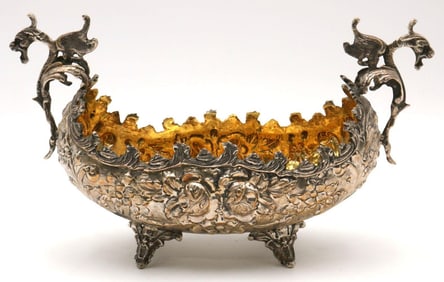 Vintage 900 Silver Repousse Centerpiece