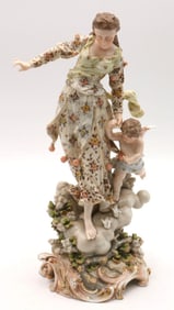 Antique Volkstadt German Hand Painted Porcelain Sculpture