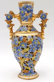 Fischer J. Budapest Hungary Porcelain Double Handled Vase