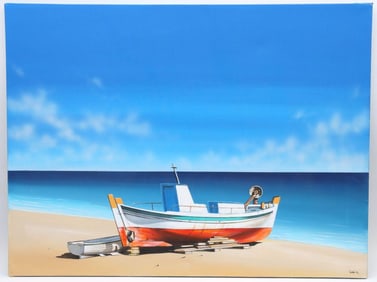 Ilkin Deniz (Turkish, b.1961) Acrylic Painting on Canvas