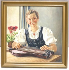 Signed Frank Scharnitz Oil Painting on Wood Panel