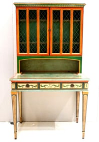 Sligh Lowry Mid-Century Hand Painted Secretary Desk