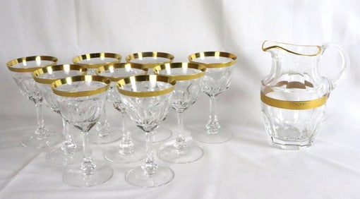 Moser Crystal Water Goblets & Pitcher Set