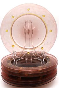 7 Pc. Salviati Venetian Murano Glass Lunch Plates