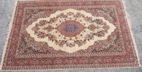 Persian 100% Wool Hand-Woven Kerman Rug 7' x 10'
