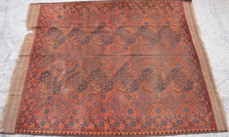 Persian 100% Wool Hand-Knotted Turkoman Rug 9' x 8'