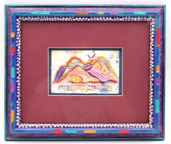 Signed D. Burton "Slice of the Moon" Mixed Media Pop-Up Painting