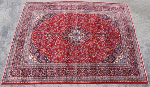 Persian 100% Wool Hand-Knotted Kashan Rug 13' x 9'