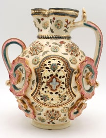Unique Fischer J. Budapest Hungary Porcelain Ewer