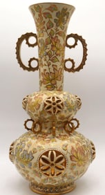 Fischer J. Budapest Hungary Porcelain Double Handled-Vase