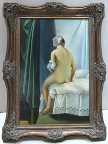 Signed Eumanbag, Tower Contemporary Oil Painting on Canvas