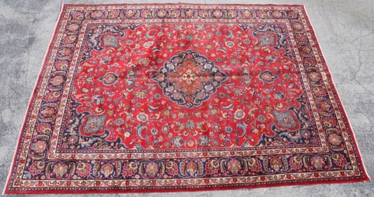 Persian 100% Wool Hand-Knotted Kashan Rug 9' x 13'