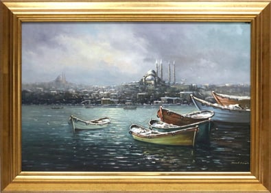Signed Ahmet Oran (Turkish) "Still Life" Oil Painting on Canvas