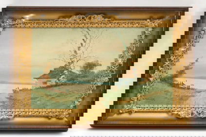 Late 19th C. M. Erville (American) Watercolor