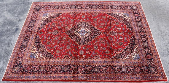 Persian 100% Wool Hand-Woven Kashan Rug 10' x 13'