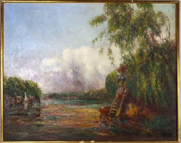 Antique Signed Oil Painting on Canvas