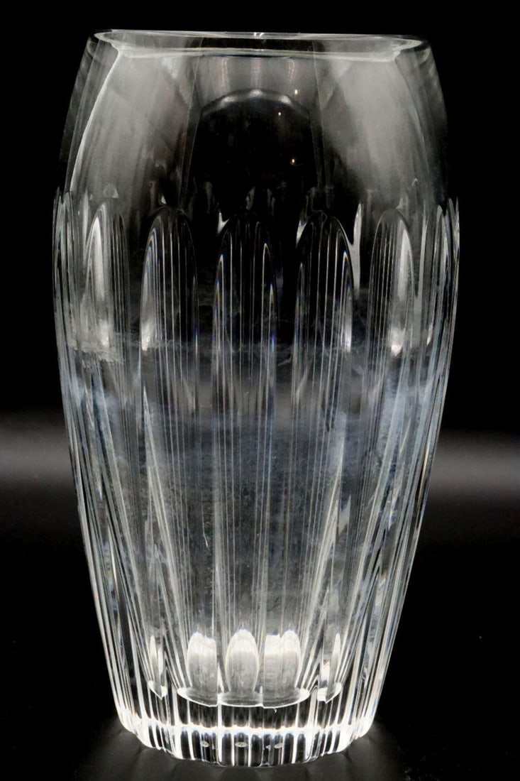 Baccarat "Acropole" Crystal Vase: Baccarat France (French) "Acropole" Crystal Vase. Measures approx. - 10" high x 5 1/2" diameter. Have a similar item to sell? Contact us at info@marketauctionsinc.com Please review