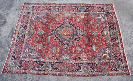 Persian 100% Wool Hand-Knotted Kashan Rug 9' x 12'