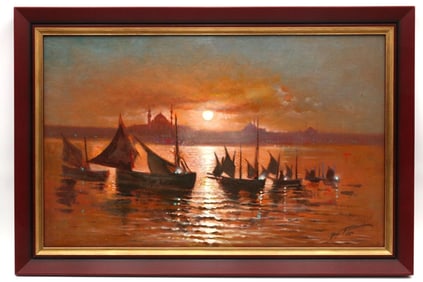 Vintage Oil Painting on Wood Panel