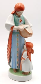 Zsolnay Pecs Hungarian "Mother & Child" Porcelain Sculpture