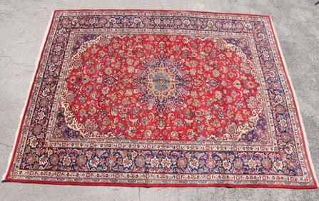 Persian 100% Wool Hand-Knotted Kashan Rug 12' x 9'