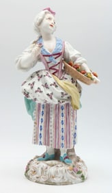 Antique Meissen German Hand Painted Porcelain Sculpture