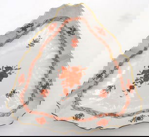 Herend "Chinese Bouquet, Rust" Porcelain Triangle Dish