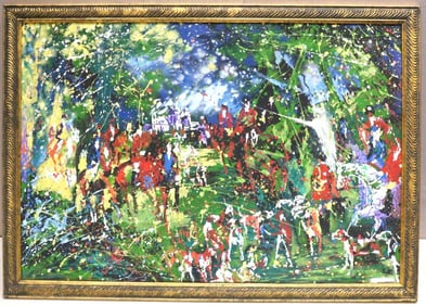 Caie Graham (American, b. 1941) "The Hunt" Acrylic Painting on Canvas