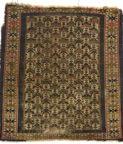 Antique Hand-Knotted Turkoman Rug 3' x 3'