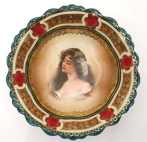 Moritz Zdekauer Royal Vienna Style Portrait Porcelain Bowl