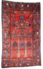 Vintage Persian Hamadan Rug 5' x 8'