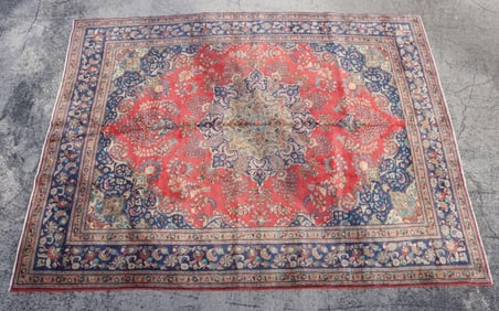Persian 100% Wool Hand-Woven Kashan Rug 9' x 12'